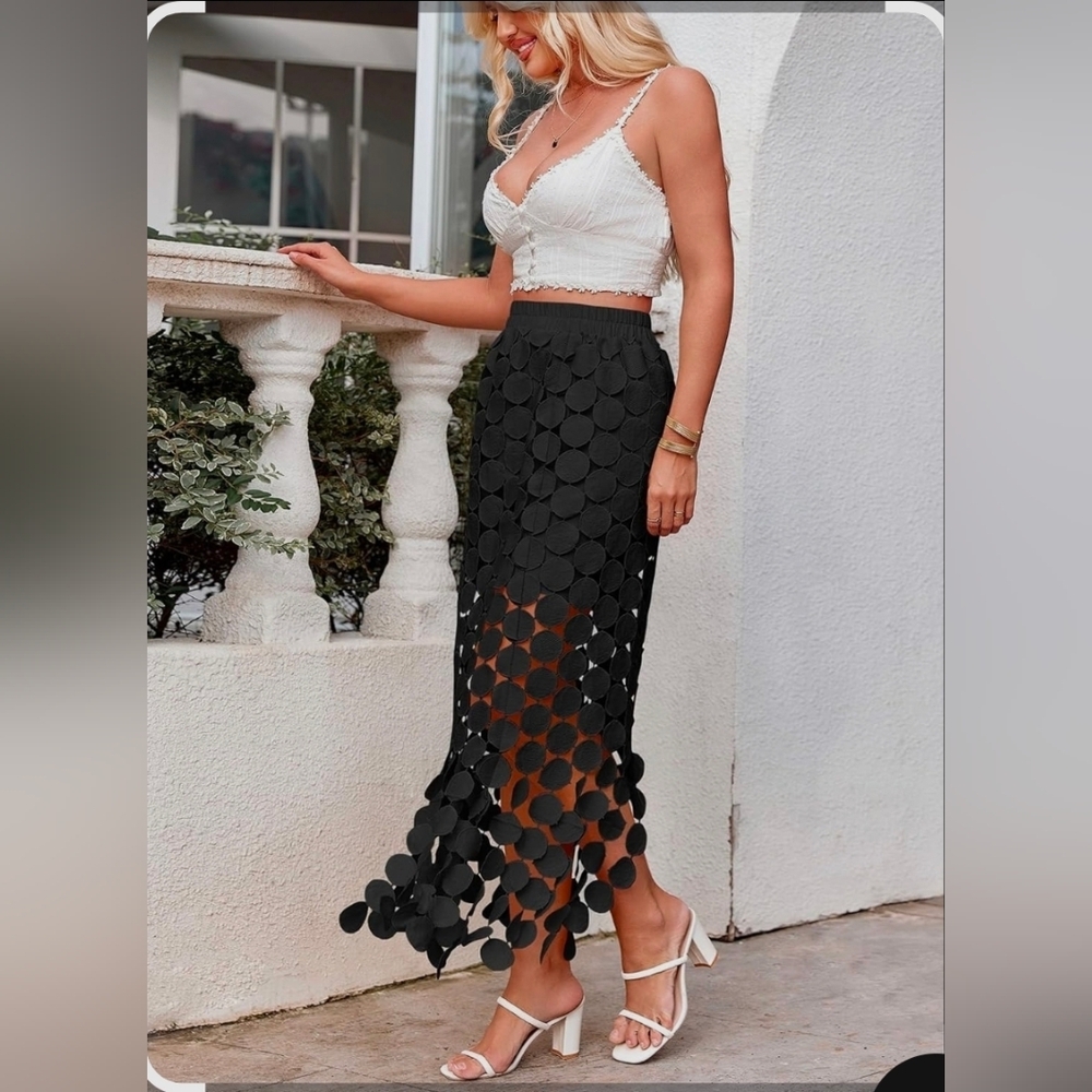 Cicy Bell Women's Hollow Out Maxi Skirt